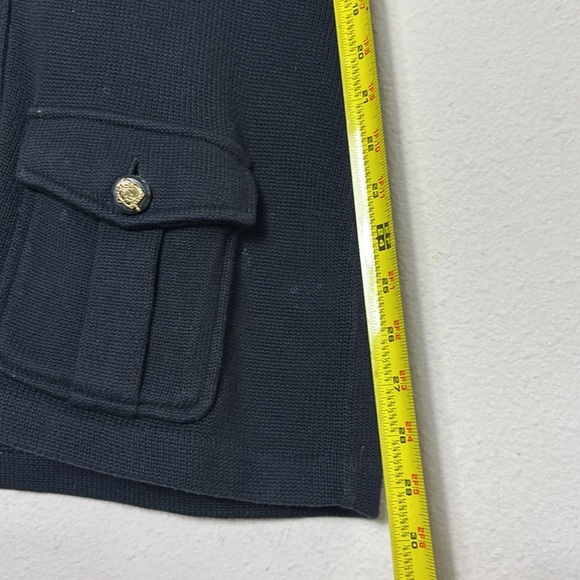 Ralph Lauren sleeveless vest sweater w/ front signature pony gold buttons size M - Picture 6 of 8